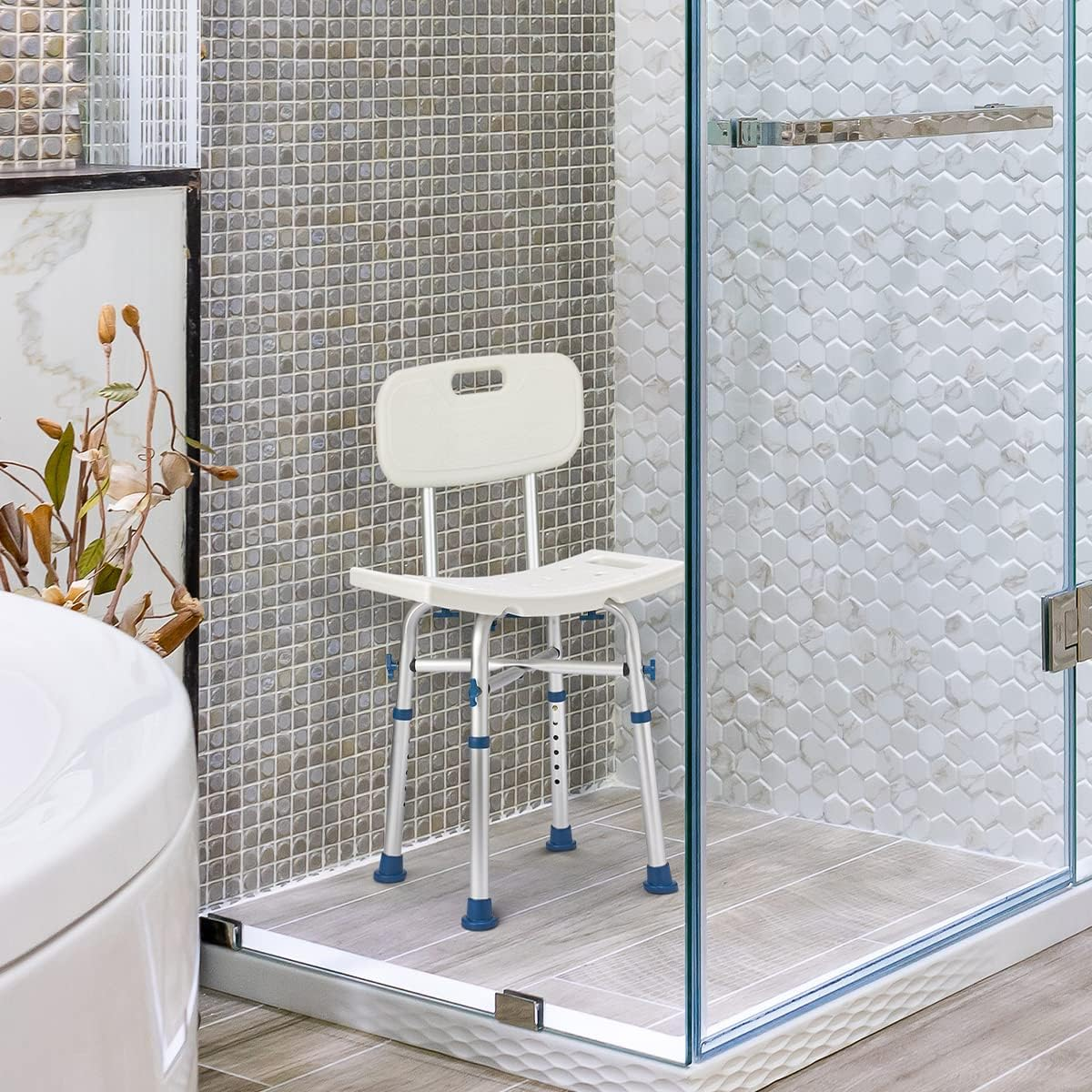Zler Shower Chair with Removable Back 500lb Review