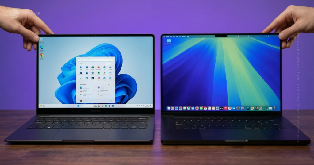 Galaxy Book6 Pro vs Apple MacBook Pro M4 Display Quality