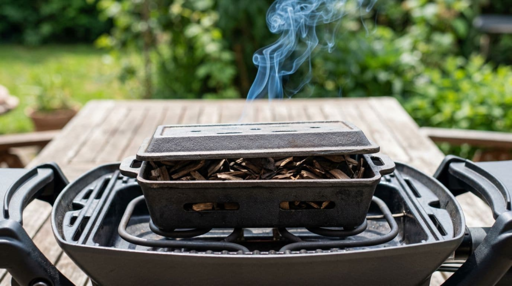 Get real wood smoke with a smoker box or foil pouch - How to Smoky Flavor on Electric Grill