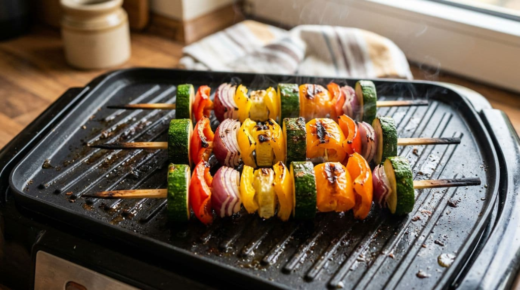 Veggies and bold spiced chicken when you want big flavor without sticky sauces - Electric Grill Recipes