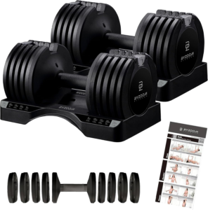 Byzoom Fitness Adjustable Dumbbell Set - Best Adjustable Dumbbell for Beginners
