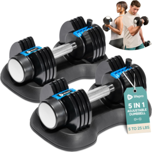 LifePro Adjustable Dumbbells Set - Best Three-in-One Adjustable Dumbbell