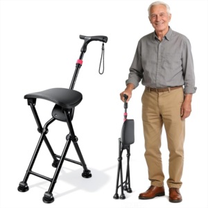 HZZEDNG Folding Cane with Seat - Best Heavy-Duty Walking Cane